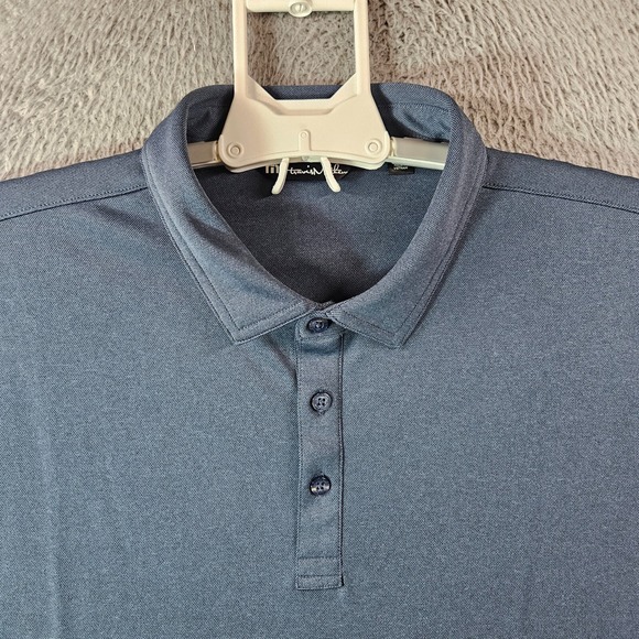 Travis Mathew Polo Shirt Men XL Short Sleeve Blue - Gray - EUC - Picture 4 of 13